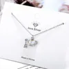 Pendant Necklaces Korea Water Bottle Necklace Exquisite Women's Crystal Clavicle Chain Charming Ladies Wedding Jewelry
