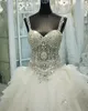 Bling Rhinestone Suknia ślubna Sweetheart Crystals Luksusowe sukienki ślubne na zamówienie Saudyjskie arabskie 2023 Vestidos Noiva Mariage