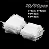 Gift Wrap White 50/10pcs 7x9 9x12 13x18cm Organza Bags Jewelry Pounch Wedding Decoration Party Supplies X-mas Favor Gife 6z