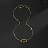 Chains Trend 14k Gold Necklaces Stainless Steel Natural Stone Clavicle Chain Pendants Jewelry For Women Charm Birthday Gifts