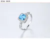 European Fashion Luxury Synthetic Sapphire S925 Silver Ring Women Jewelry Micro Set Zircon Fine Ring Temperament Accessories Gift