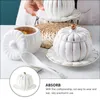 Mugs Pumpkin Shape Ceramic Bowls Soup Stew Pot Rice Cereal Serving Dessert Steaming Bowl Kitchen Tableware With Lid Dish