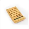 Calculators Bamboo Office Calcator 12 رقم LCD Display Gistract هدية خاصة عيد الميلاد حساب الأداة التجارية البطارية DHEHJ تعمل بالطاقة الشمسية