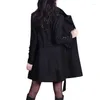 Women's Trench Coats Women Casual Elegant Slim Windbreaker Jacket 2022 Autumn Fashion Office Lady Woolen Long Sleeve Mid-Length Coat