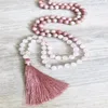 Rhodonite Rosequartz Collana 108 Mala perle Collana collane annodate a mano collane taeesl Meditazione preghiera Meditazione perle270i4849230