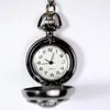 Pocket Watches Style Diamond Dazzle Black Jewelry Watch Retro Necklace Mini Women Ladies Quartz