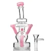 Tubos de fumantes para fumantes de óleo de petróleo de reciclagem rosa muito exclusivos Mini vórtice de vidro Bubbler de 14 mm Os percoladores são reforçados