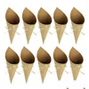 Presentförpackning 50st DIY Kraft Paper Cones Wedding Confetti Petal For Party 220427 Drop Delivery 2022 Home Garden Festive Supplies Event DHMJL