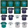 Proword Air01 1994 1997 Retro 24 Ken Griffey Jr. Jersey 3 Alex Rodriguez 19 Jay Buhner 51 Ichiro Suzuki 11 Edgar Martinez Stitched Green White Blue