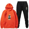 2022 NIEUW MENS Tracksuit Brand Gedrukte sportkleding Mannen 12 kleuren Warm twee stukken losse hoodie sweatshirt en broek set hoodie joggen