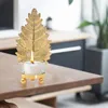 Titulares de vela Golden Leaf Design Stand Stand Candlestick Pillar Stick Sticktop Desktop para festas de aniversário Decoração de festa Ornamento