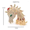 Brosches Wulibaby Luxury Horse for Women Men 2-Color Shining Rhinestone Fairy Animal Party Office Brooch Pin Gifts