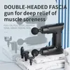 Helkroppsmassager Mukasi Double Heads Massage Gun Deep Tissue Electric Neck Muscle Stimulation Percussion Pistol Fitness Relaxation 221027