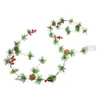 Dizeler LED Noel Rattan Peri 2.2m Pil Çam Koni Çan İğne Kırmızı Meyve Ağacı Vine Hafif Yatak Odası Düğün Partisi Dekor