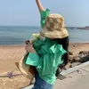 Ampla Brim Chapéus Verão Handtecido Palha Fio Crochet Sun Hat Mulheres Praia Manta Bob Fisherman Cap Panamá