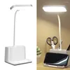 Table Lamps Phone Stand Eye Caring ABS Pen Holder White 3 Modes Adjustable Brightness Home Office Reading USB Rechargeable Desk Lamp