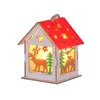 Juldekorationer DIY TRￄ HOUSE LED LIGHT LANTERN TREE DECORATION ELK SANTA ORMAMENTS XMAS GENTER NAVIDAD NOEL ￅR 2022