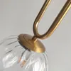 Pendant Lamps Nordic Brass Lights Single Double Head Glass Bedroom Bedside Hanging Lamp Creative Bar Restaurant