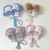 Haaraccessoires 0-4 jaar schattige beren cartoon babyhandschoenen gebreide wol geboren wanten fluweel dikke kinderen kinderen winter zachte volle vingers