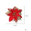 Christmas Decorations 3Pcs/bag Tree For Home Fake Flowers Glitter Artifical Xmas Ornaments Year Decor