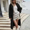 Women's Fur 2022 Winter Fashion Mid-Length Knee-Length Coat Solid Color Women's Plush Casual Loose Plus Velvet Thick Warm