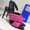 Oryginalne skórzane sandały 105mm szpilki moda super szpilki dla kobiet luksusowi projektanci sukienka buty party kwadratowa głowa sandały na obcasie obuwie fabryczne