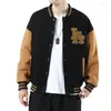 Men's Jackets Harajuku Baseball For Men Flocked Letter Embroidery Top Coat College Style Coats Streetwear Retro Lounge Wear