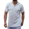 Hommes chemises décontractées hommes T-Shirts mode Blouse haut homme chemise couleur unie à capuche à manches courtes été ample pour les vêtements pour hommes