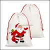 Kerstdecoraties DHS Sublimatie Blanco Santa Sacks Diy Persooniseerde DString Bag Kerstcadeau Zakken Pocket Heat Transfer Drop de Dhbrp