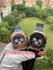 5Style Fashion Perfect Quality Men's Watch 18K Rose Gold Grey Blue Dial Vk Quartz Chronograph Working Mens Watches Rubber Str259w