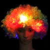 LED Flash Headgear Rave Toy Luminous Fan Hat Cap Cap Explosive Head Party Wig Christmas Halloween Clown Funny Funny Supplies