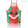 Christmas Decorations Cartoon Apron 7 Styles Santa Claus Noel Elk Elf Snowman Kids Favor Kitchen Custom Merry Decor