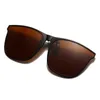 Clip per occhiali da sole Flip Up Lente polarizzata per occhiali da vista Donna Uomo Square Driving Night Vision UV400 Shades