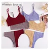 Yoga -outfit dames top sexy crop set vrouwelijk naadloos ondergoed bralette tanktops meisjes zomer camis lingerie sport camisole