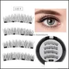 False Eyelashes Magnetic Eyelashes With 4 Magnets 3D False Eyelash Magnet Lashes Applicator Natural Extension Tweezer Curler Drop De Dhkgl