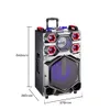 Altoparlanti portatili grandi altoparlanti Bluetooth Big Power Power Trolley Sound Box con ruota Karaoke Hifi Boombbox Square Dance Soundbar Column Mic 221028