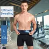 Herrkroppsskalar herrsträning bastu byxor svett termo shorts shaper gym mage bantning dräkt