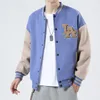 Men's Jackets Harajuku Baseball For Men Flocked Letter Embroidery Top Coat College Style Coats Streetwear Retro Lounge Wear