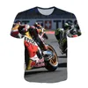 Herr t-skjortor sommar anpassade t-shirt m￤n streetwear mode cool motorcykeltryck kort ￤rm topp ￶verdimensionerad rund hals