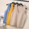 Maglioni da donna Gilet lavorato a maglia Maglione senza maniche da donna Uniforme scolastica Tinta unita di base Pullover con scollo a V morbido e confortevole Maglieria femminile