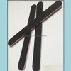 Nail Files Wholesale 5Pcs/Set Black Sandpaper With Red Heart Nail File 180/240 Professional Art Grit For Manicure Natural Nails Drop Dhm8R