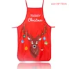 Christmas Decorations Cartoon Apron 7 Styles Santa Claus Noel Elk Elf Snowman Kids Favor Kitchen Custom Merry Decor