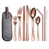 Dinnerware Sets 9-Piece Stainless Steel Flatware Set Utensil Silverware Portable Knife Fork Spoon Chopsticks And Cutlery