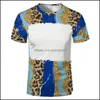 Party Favor New Favor 31 Patterns Sublimation Blank Leopard Bleached Shirts Heat Transfer Printed 95 Polyester Tshirts For Adt And C Dhzth