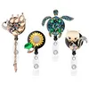 Key Rings Sea Turtle Butterfly intrekbare badge haspel met diamant decor vrouwelijk personeel verpleegkundige werkkaart lanyard pass toegang bus clip d smtdp