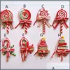 Weihnachtsdekorationen Dhs Weihnachtsbaumschmuck Ornament Simulierter weicher Ton Lutscher Rot Weiß Zuckerstangenanhänger Weihnachten Home Deco Dhdiu