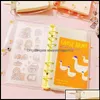 Notizblöcke A5/A6 Daisy Looseleaf Notebook 3 Loch PVC Transparent Binder Korea Briefpapier Handbuch Journal Fema Shaped Ot