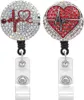 Key Rings Crystal Diamond Shining Stone Nurse Badge Reels Heavy Duty intrekbare Aligator Clip ID -houder voor student Doctor Drop del SMTXT