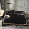 Conjuntos de roupas de cama conjuntos de cama de designer preto capa de edredão size size de camas de cama cápsulas de cama colheita de lençóis na cama