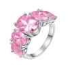 Anneaux De Mariage Garilina Europe Et Les États-Unis Incrusté De Zircon Cubique Rose De Mode Exquis Bague De Couleur Argent Pour Les Femmes AR2264